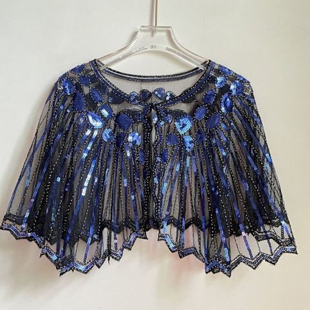 Flapper Sjal Sjal Beaded BLÅ