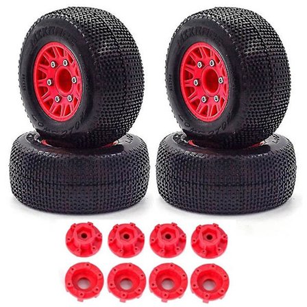 4 stk. 110mm 1/8 1/10 Short Course Truck Dæk Med 12/14/17mm Hex Til Slash Arrma Senton Vkar Rc
