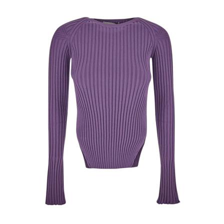 Stella McCartney Technical Shiny Knit Top Lilla, Dame