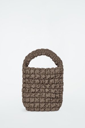 COS Women's Quilted Mini Tote Bag in Beige