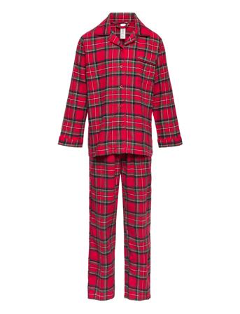 Pajama Flannel Yd Check Pyjamas Sett Rød Lindex*Betinget Tilbud