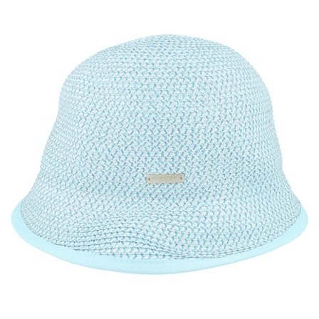 Seeberger - Blau straw Hut - Paper Trim hat Light Blue/Steel Cloche @ Hatstore