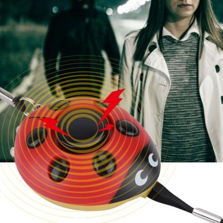 Personligt försvar Skydd Beetle Alarm Nyckelring 130db Kvinnor Nödlarm med LED
