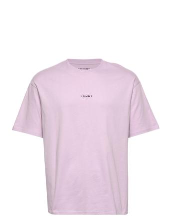 Slhloosehankie Ss O-Neck Tee Ex T-shirt Lilla Selected Homme