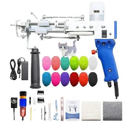 Tufting Gun Sæt, Elektrisk Tufting Pistol, 7 – 21mm Tufting Pistol, Blåt Sæt 3