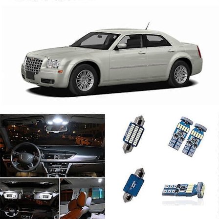Interiør bilbelysning canbus uten feil, S Kits, kuppellys for skilt, pære for chrysler 300 300c 2005 - 2010, 11 deler - hvit