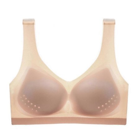 Guoguo Plus Size Dame Pustende BH Ice Silk Løfte-BH Formende Kraftige Trådløse Braletter Ultra Komfort Undertøy