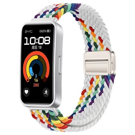 Nylonflätat armband för Huawei Band 10 9 8 Justerbart magnetspänne Armbandsur Huanwei Band 10/9/8 Tillbehör correa