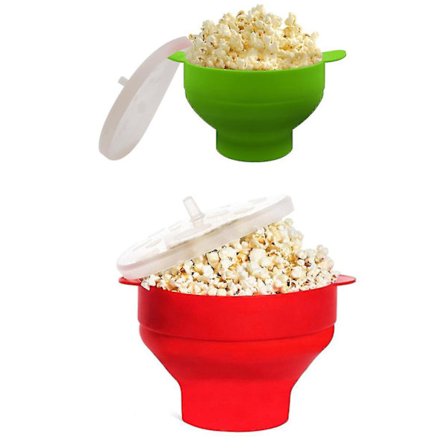 Popcorn Mikrovågsugn Vikbar Kök Gör-det-själv Popcorn Hink Skål Tillverkare Med Lock