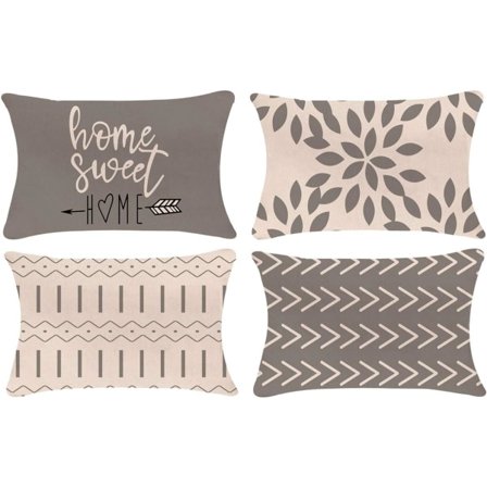 IC Pudebetræk 12x20 Sæt af 4, Moderne Sofa Betræk, Dekorativt Udendørs Linnedstof Betræk til Sovesofa Bil 30x50cm