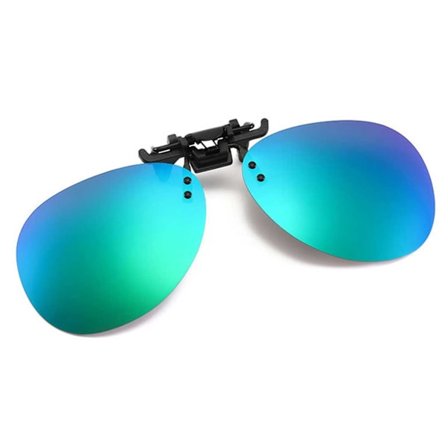 Clip-on Aviator Sunglasses Pilot Glasses Green Mirror Glass