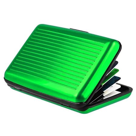 Miesten high-end alumiininen raitainen pankkikortin pidike, estävä kova kotelo, kiinteä luottokortti, RFID-skannaussuoja, kortinpidike