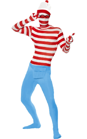 Second Skin Where's Wally? Maskeraddräkt M - Partyninja.se