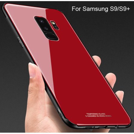 Glas fodral För Samsung Galaxy S9 röd