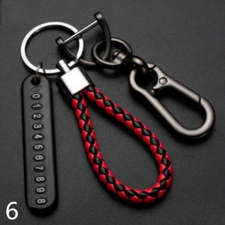 Anti-förlorad Bilnyckelring Telefonnummerskylt Nyckelring 6