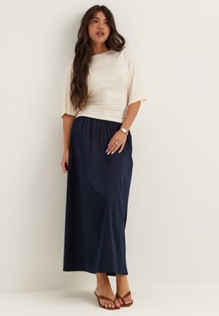 Pieces - Pcblair Hw Ankle Skirt - Maritime Blue
