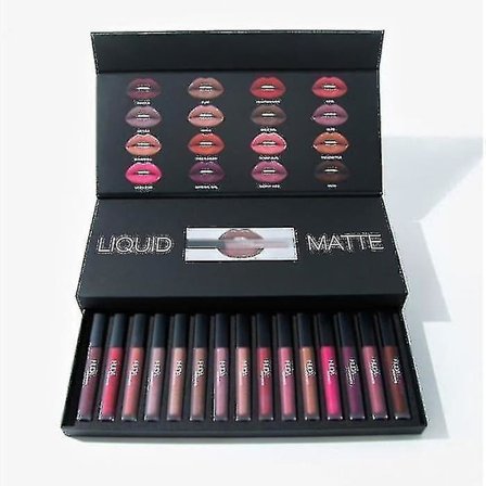 Hudabeauty 16-delars julset med flytande matta läppstift, begränsad upplaga