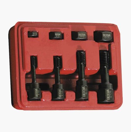 Biltema - Gjengerenoveringssett 8 deler for skadede gjenger inkluderer M6 x 1, M8 x 1.25, M10 x 1.5, M12 x 1.75