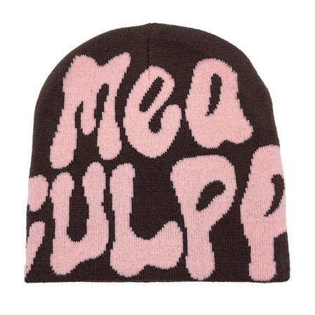 Y2k strik hue beanie med bogstaver Jacquard hue Hip-hop bogstaver Tide kasket Søde mænd kvinder hule bogstaver skyggeløs kasket strikket hue