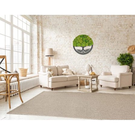Mossbild mossa naturlig väggdekoration vardagsrum badrum väggmålning 100 x 100 cm livets träd