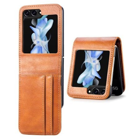 Samsung Galaxy Z Flip5 5G case with a wallet - Brown