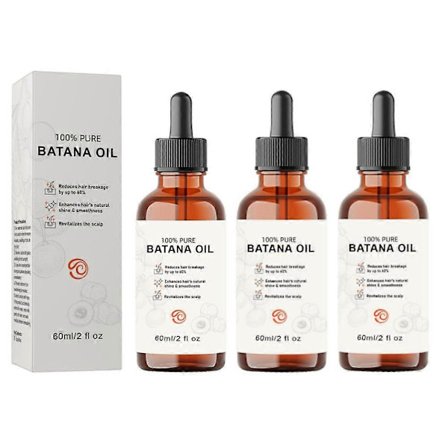 1/2/3x Økologisk Batana Olie til Hårvækst til Alle Hårtyper 60ml
