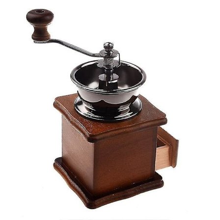 Manuell Kaffeekvern Tre Metall Håndkvern Krydder Tre