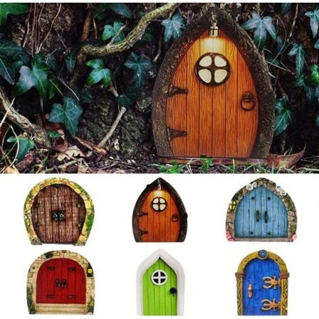 6-pak Trädgårdsfé-døre, Nissedøre, 2 mm tykke Miniatyrelverdøre, Tomtedøre