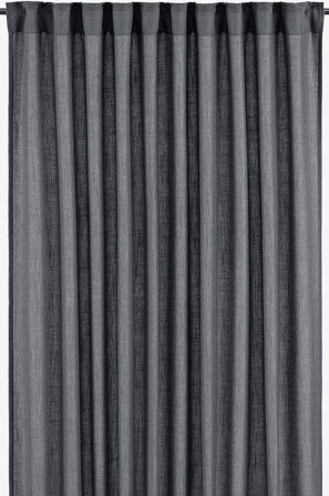 Svanefors - Gardin Cecil 2-pk - Grå - Leggbåndslengder - 145X260 - Fra Homeroom