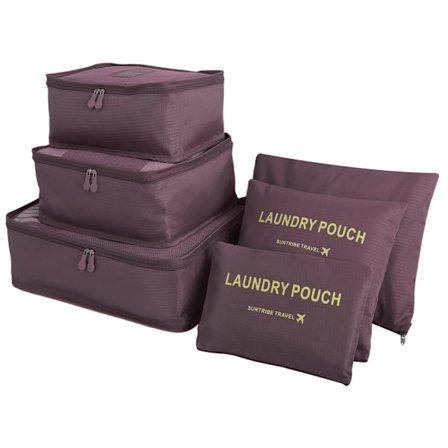 6 stk. rejsearrangør pakkeposer pakkekuber sæt holdbare rejsebagagearrangører kuffert opbevaringsposer kompressionsposer