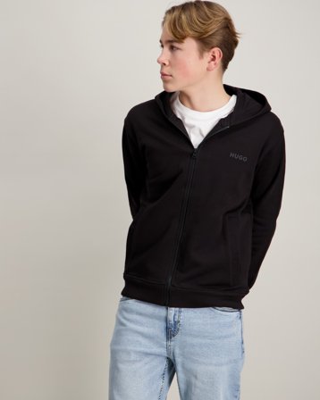 HUGO HOODED CARDIGAN Svart Huvtröjor/Hoodies Kille - Kids Brand Store