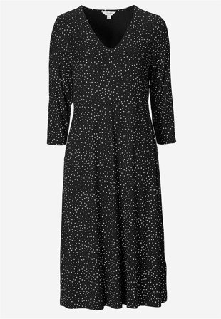Cellbes of Sweden - Jersey-kjole med lommer i svart / hvit / prikkete for damer i størrelse 38/40
