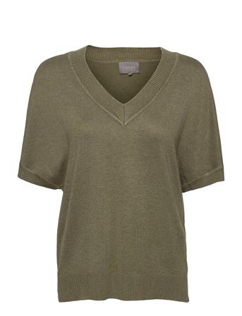 Cuannemarie Ss V-Neck T-shirts & Tops Short-sleeved Grønn Culture