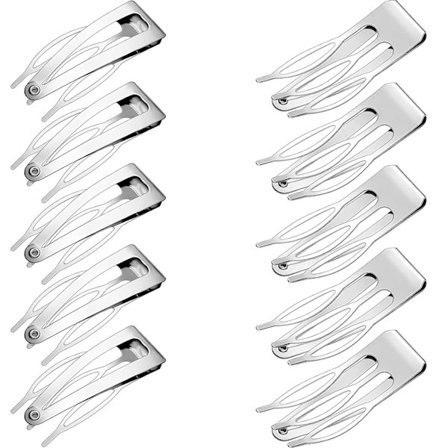 24 st dubbelgreppshårklämmor i metall, snäpphårklämmor för kvinnor, hårspännen för frisyrer, salongstillbehör (silver)