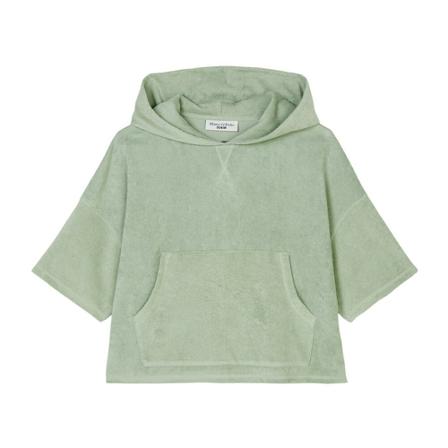 Marc O'Polo, Terrycloth hooded T-shirt, oversized Zielony, Kobieta, Rozmiar: L