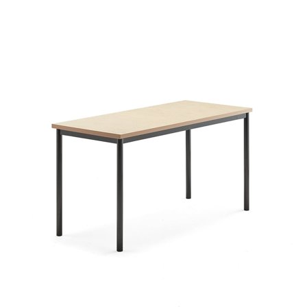 Stół SONITUS, 1400x600x720 mm, beżowe linoleum, antracyt