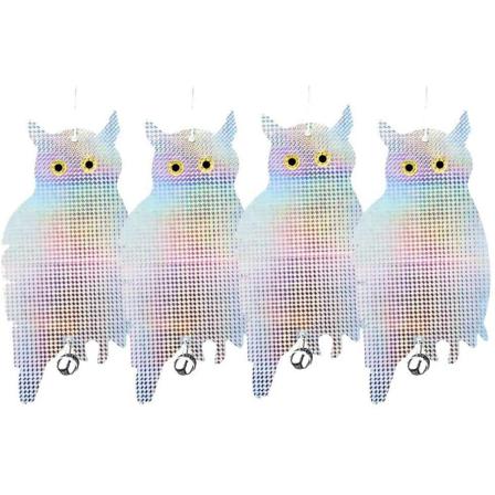 4-pack Fågelavskräckande Skrämmande Uggla - Hängande Fågelavstötande