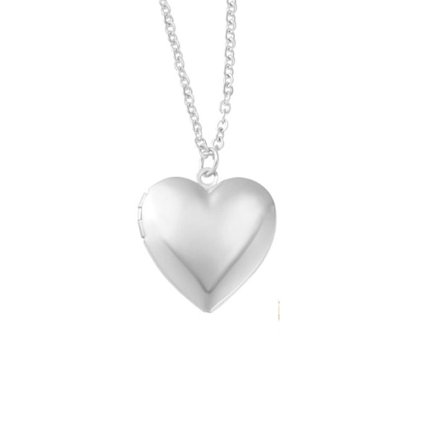 Hjärtmedaljonghalsband, guldfotomedaljonghängande halsband, 45 cm kedja (MP244)