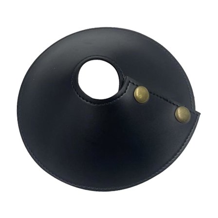 Læderskærm, vifteformet, støvtæt lysskærm, sort