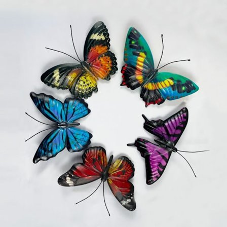 5 kpl Seinäkoriste Metalliperhonen Perhonen Seinätaide -i