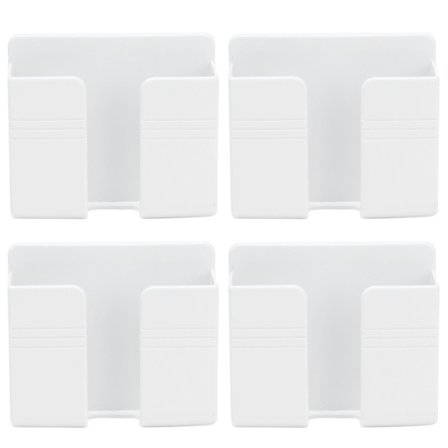 4 stk. Veggmontert Oppbevaringshylle Punch Free Fjernkontroll Mobiltelefon Ladebase Stativ Holder Brakett Horisontal Stripe