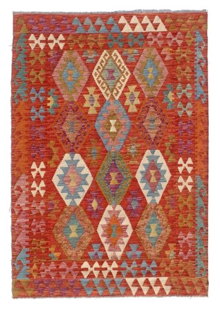 Handgeweven Kelim Afghan Old Style Vloerkleed 150X202