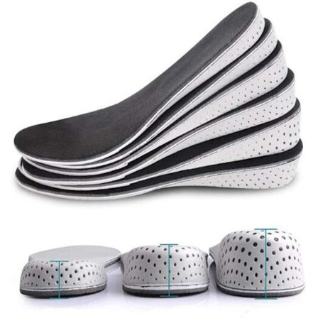 Et par åndbare memory foam højdeforøgende indlægssåler, usynlige