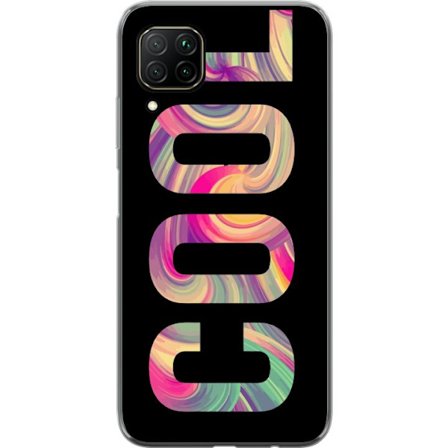 Kompatibel Mobilcover til Huawei Huawei P40 lite Modern typografisk kunst med ordet LOVE i flydende regnbuefarver mod sort baggrund, der skaber en stÃ