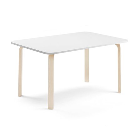 Table ELTON, 1400x700x640 mm, white laminate, birch