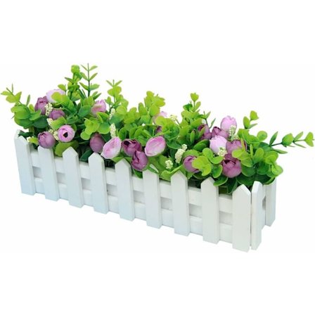 DENUOTOP Kunstige Roser Planter med Hæk Falske Kunstige Blomster med Pottede Simulerede Potteplanter Bonsai Kunstige Blomster Kunstige Planter