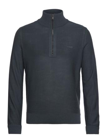 Avac_Qz Tops Knitwear Half Zip Jumpers Black BOSS