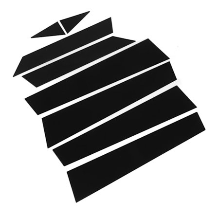 8 kpl ikkunapilarin verhoilua, sileä pinta, kevyt, kiiltävä musta ikkunan verhoilu, sopii A3:lle