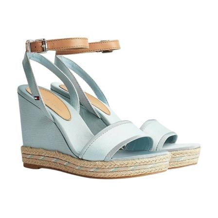 Tommy Hilfiger, Sporty Textile High Wedge Sandals Niebieski, Kobieta, Rozmiar: 39 EU