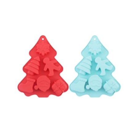 Julesilikonformsett - Juletre, snøfnugg og snømannformer - TRUYUETY